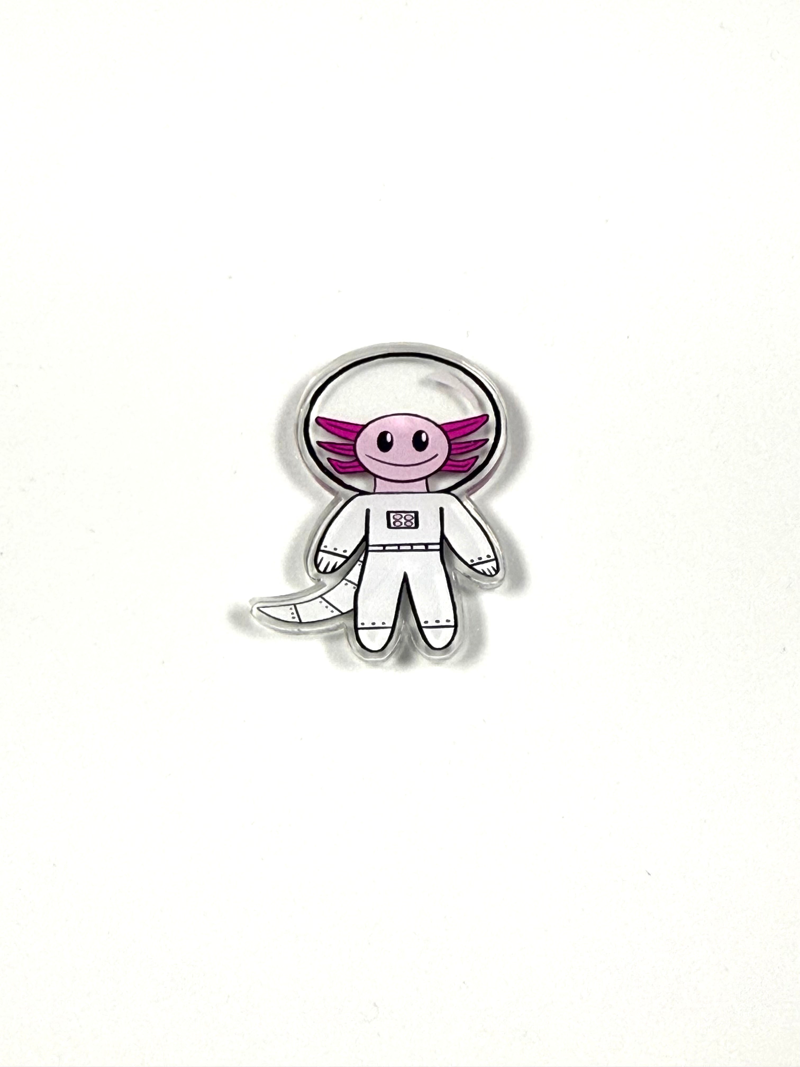 Axel the Space Axolotl Acrylic Pin
