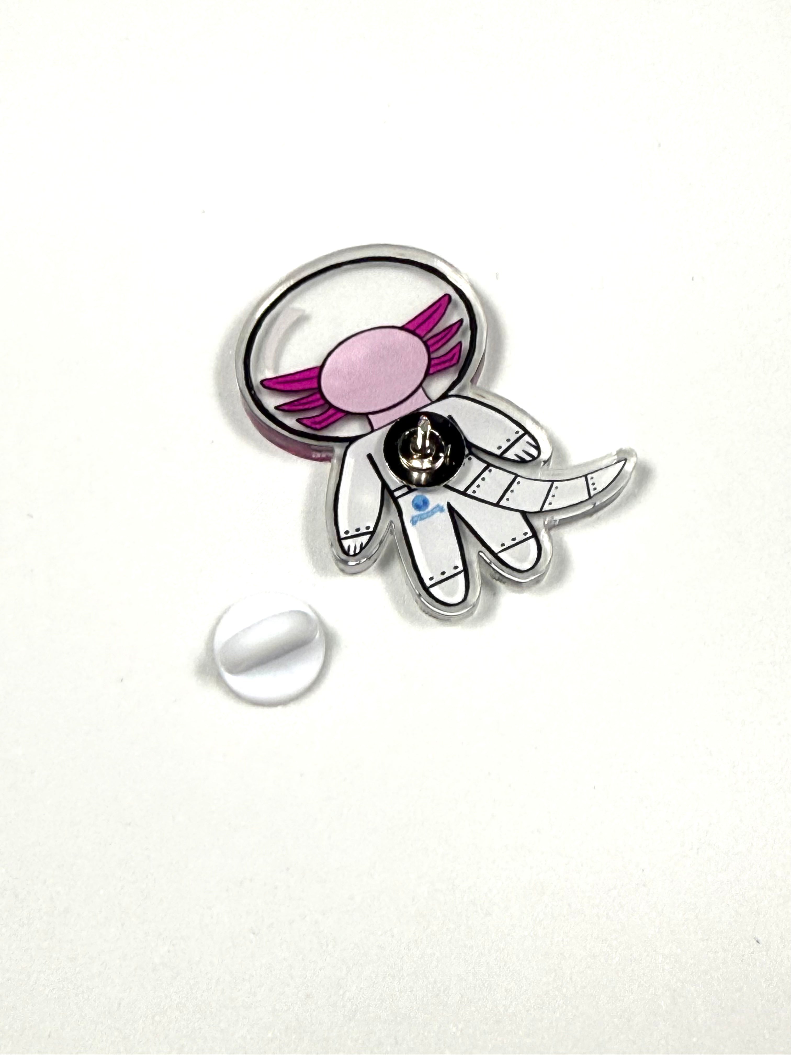 Axel the Space Axolotl Acrylic Pin