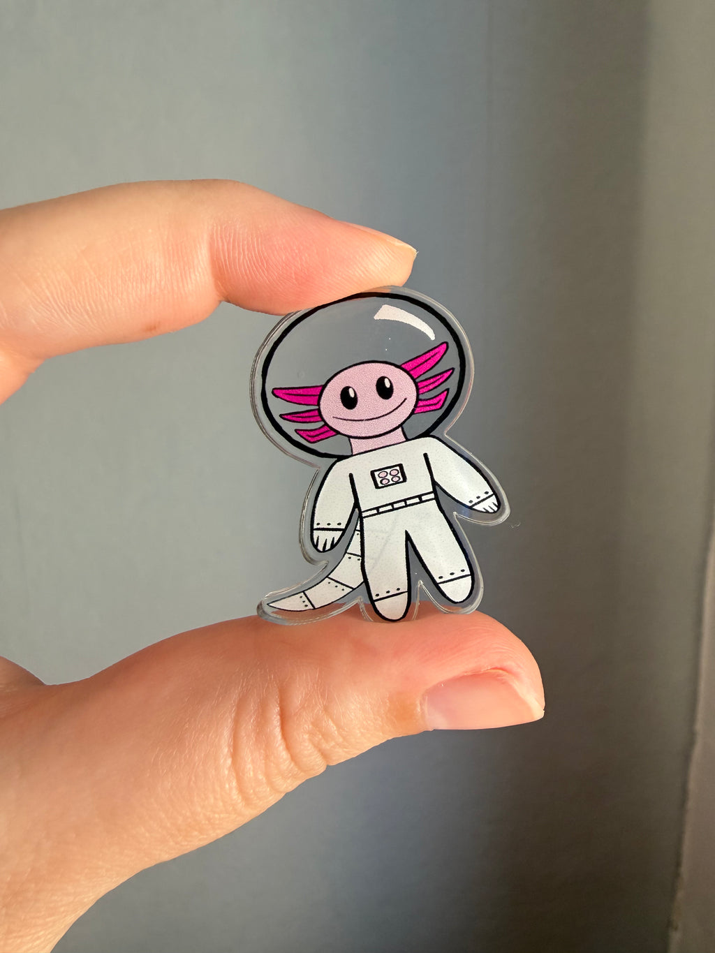 Axel the Space Axolotl Acrylic Pin