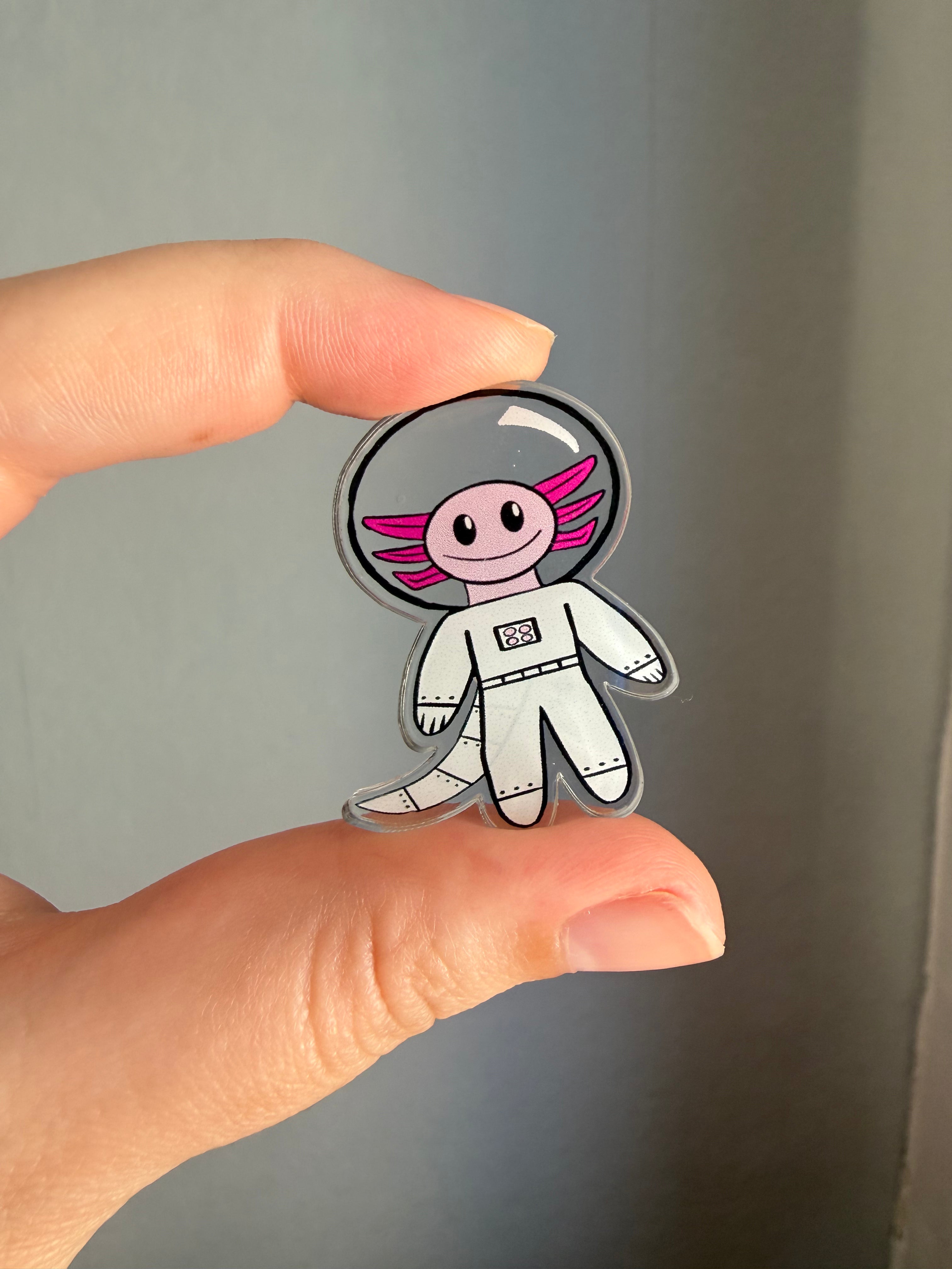 Axel the Space Axolotl Acrylic Pin