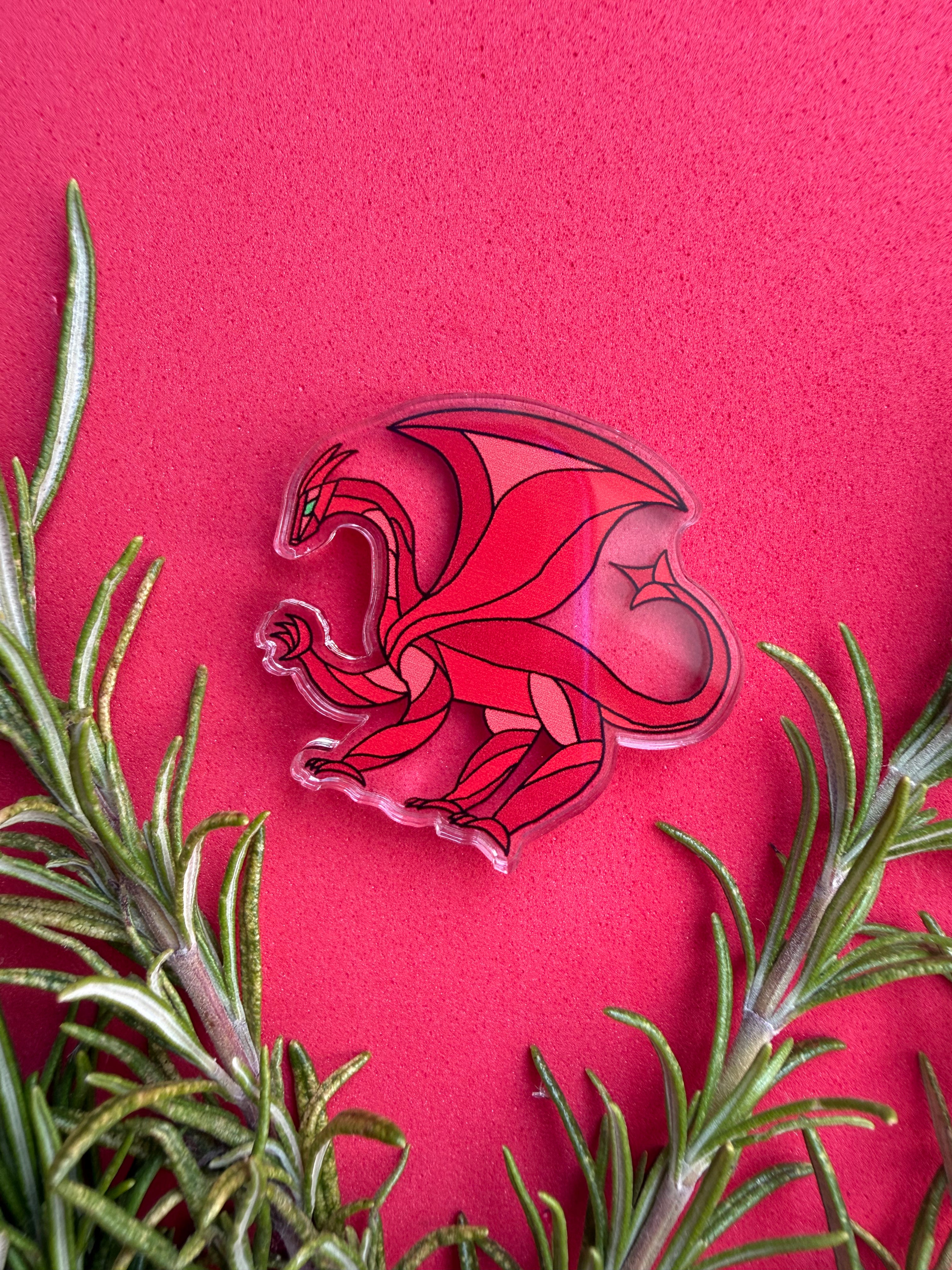 Dewi the Dragon Acrylic Pin