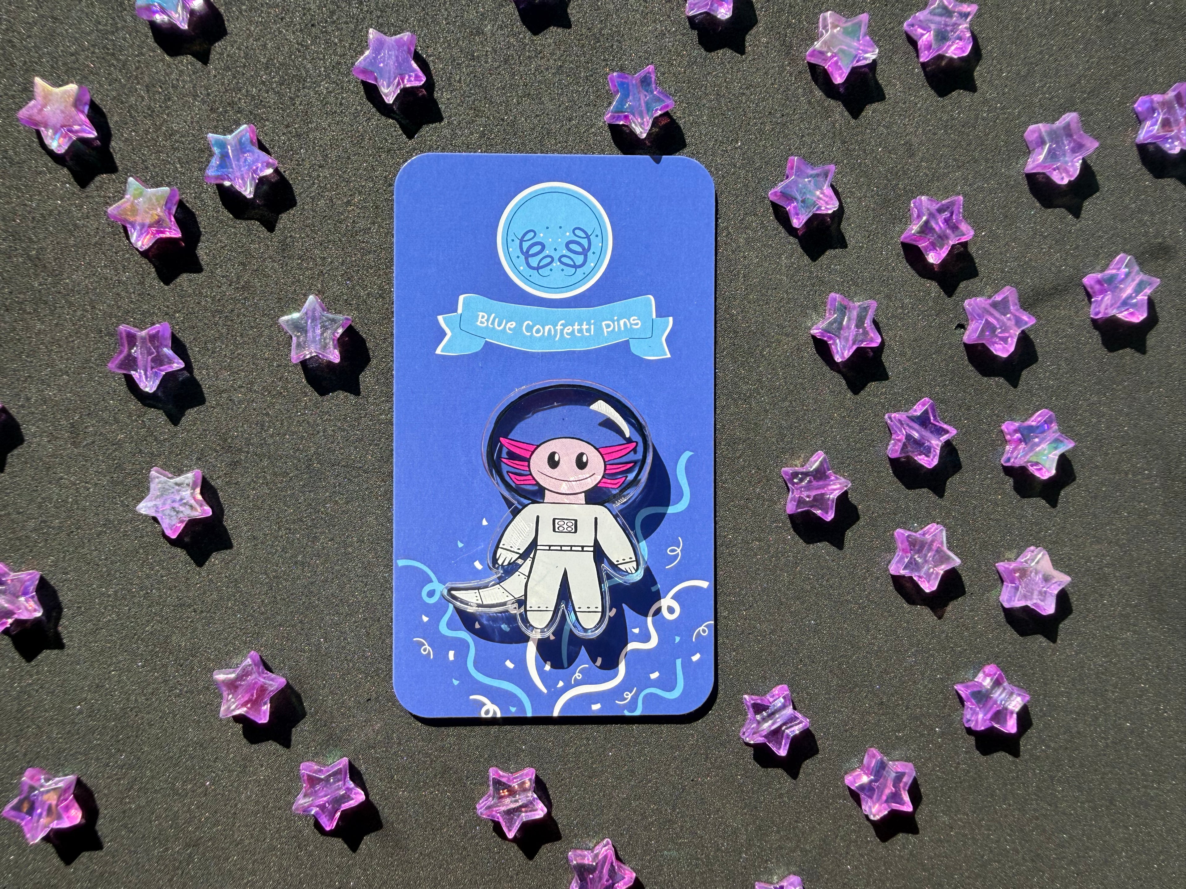 Axel the Space Axolotl Acrylic Pin